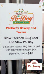 2016 OAK STREET PO-BOY FESTIVAL: Parkway Blowtorch BBQ Beef
