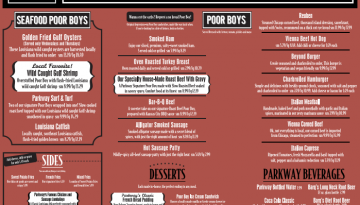 Parkway Takeout Menu